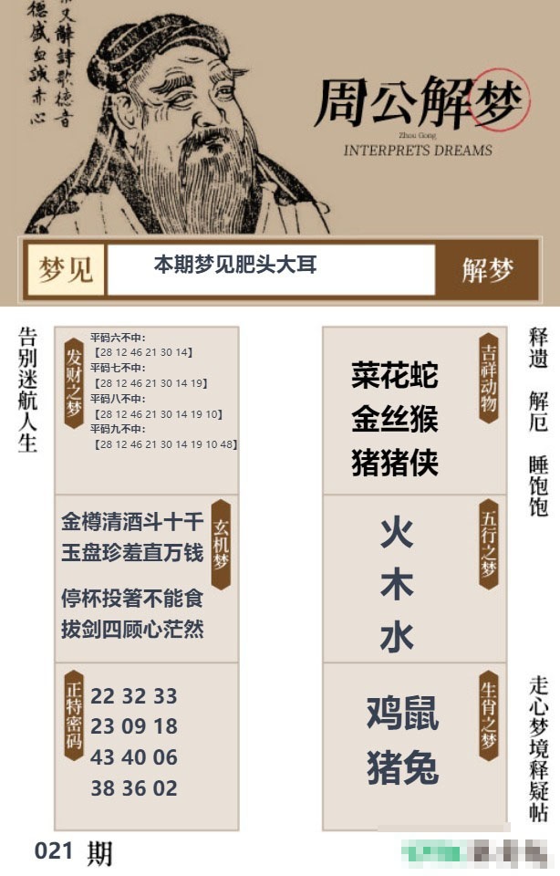 021期周公解梦贴[图]